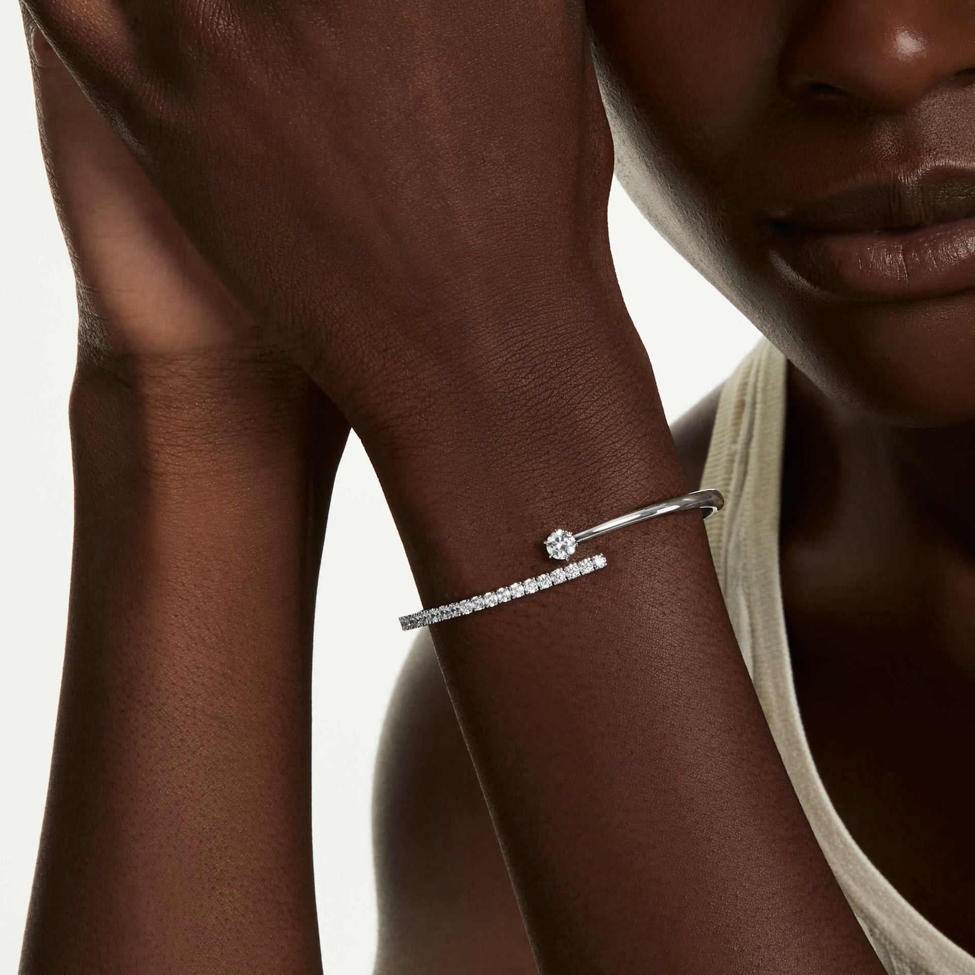 Swarovski Matrix Round Cut Open Bangle - View 2