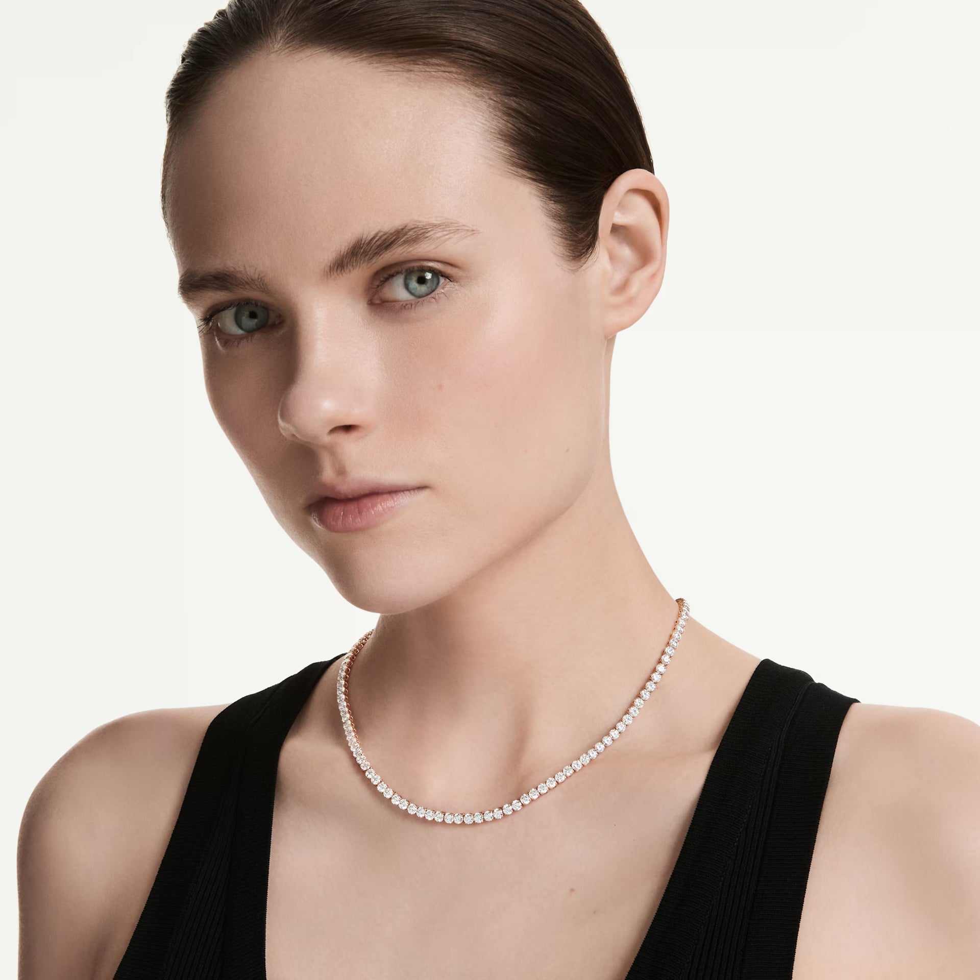 Swarovski Matrix Tennis Necklace Round Cut - View 2 | Wrights Jewellers NZ