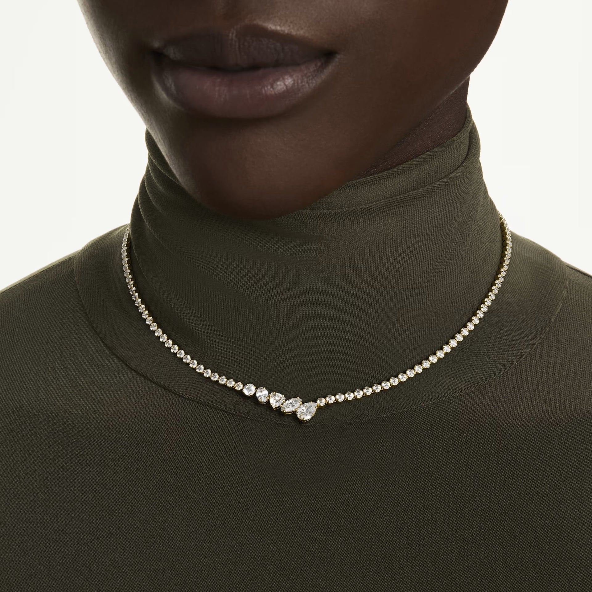 Swarovski Mesmera V-shape Necklace in Gold