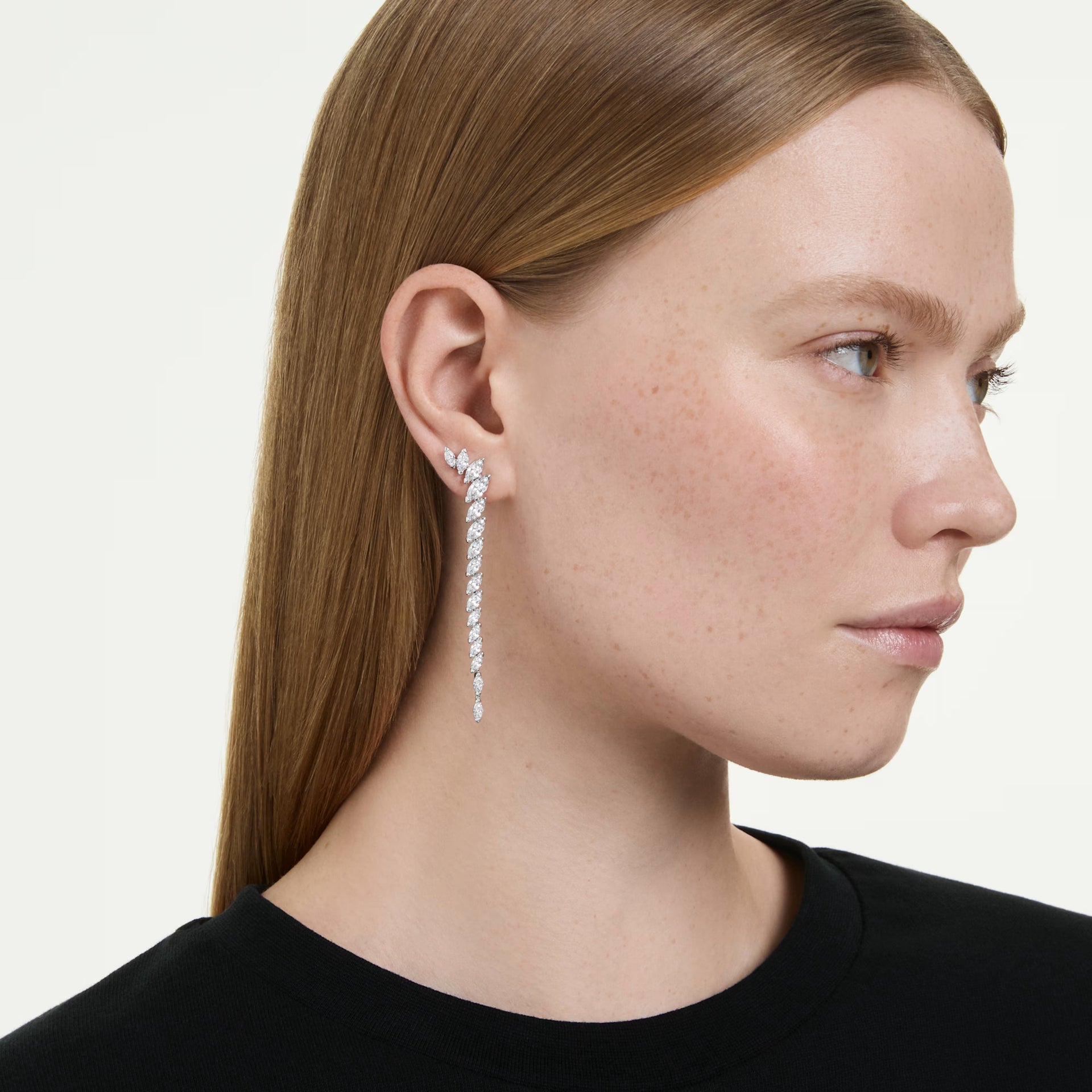 Swarovski Mesmera Drop Earrings in Rhodium