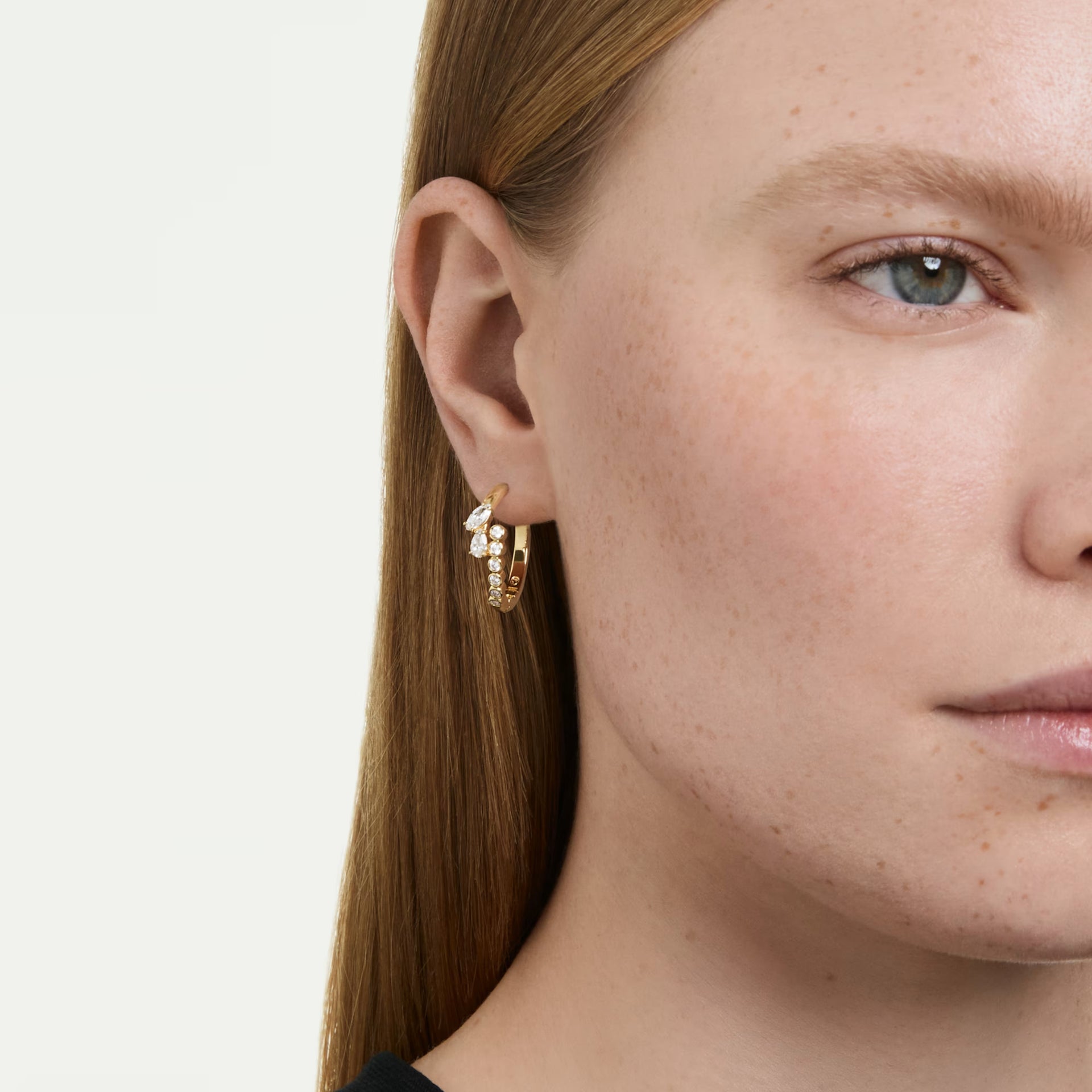 Swarovski Mesmera Hoop Earrings Mixed Cuts - View 2 | Wrights Jewellers NZ