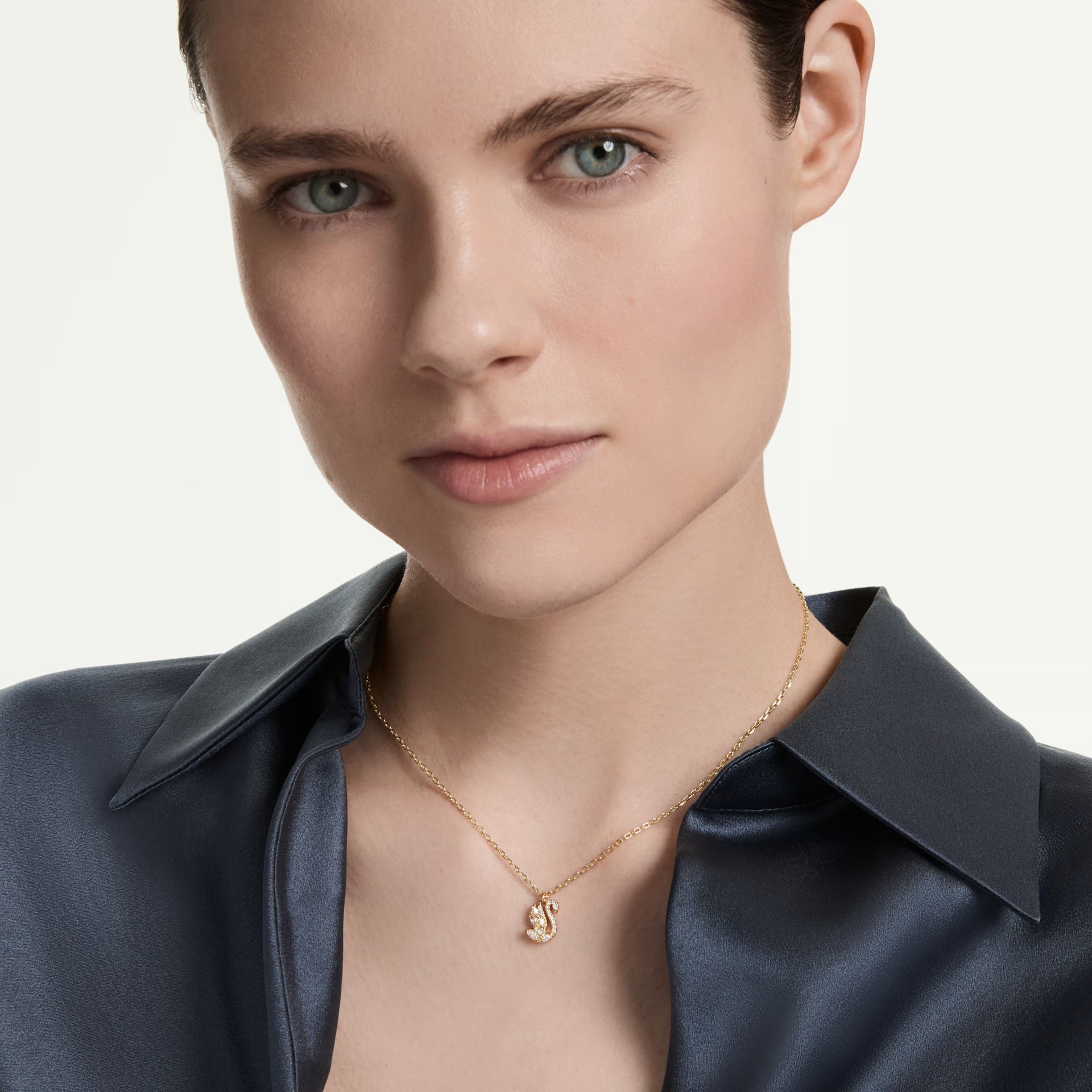 Swarovski Swan Pave Gold Tone Pendant - View 2