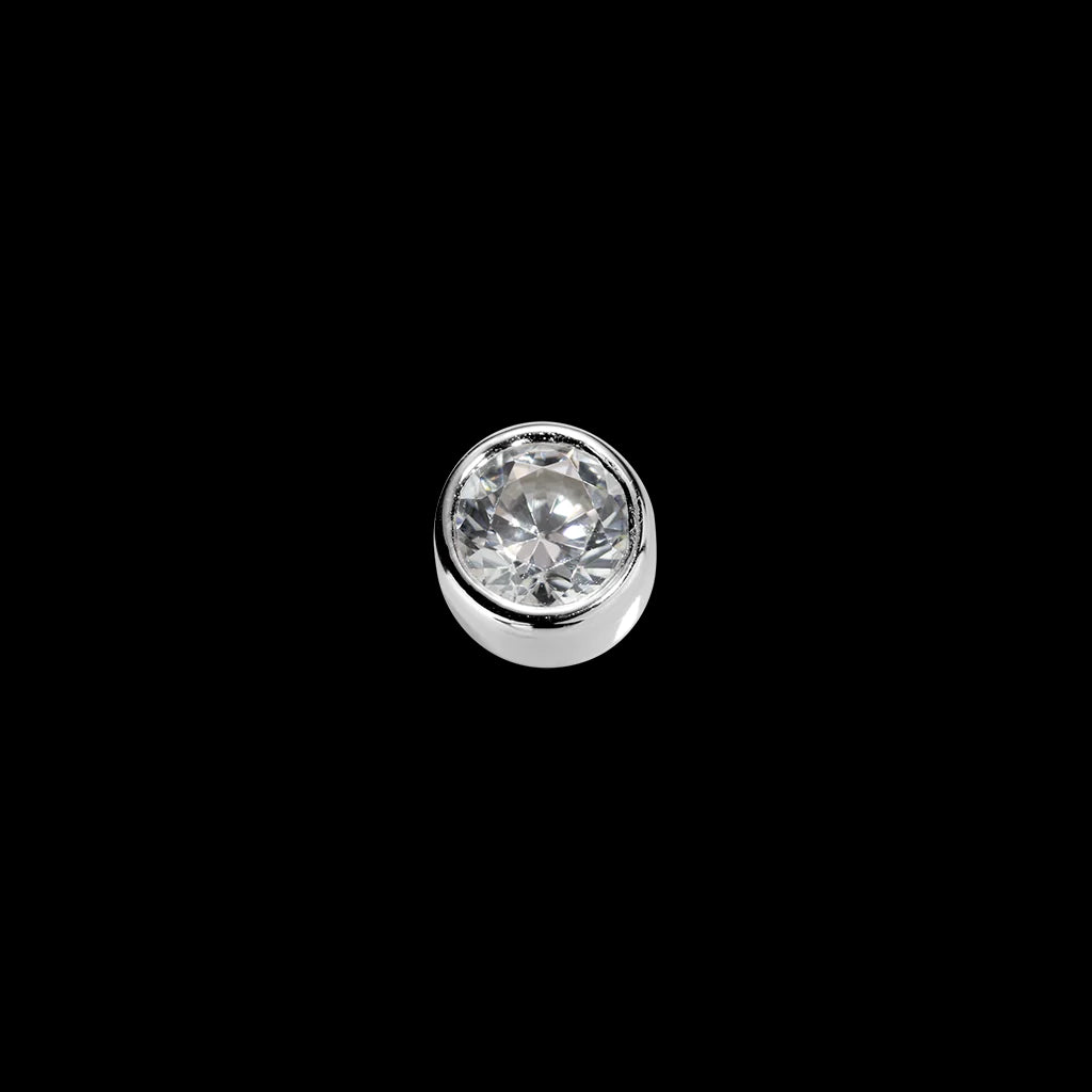 Silver cubic zirconia charm