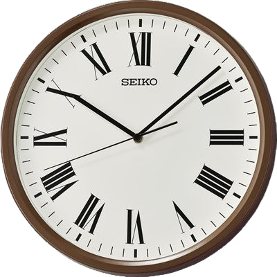 Wooden Seiko wall clock with roman numerals