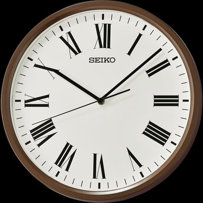 Wooden Seiko wall clock with roman numerals