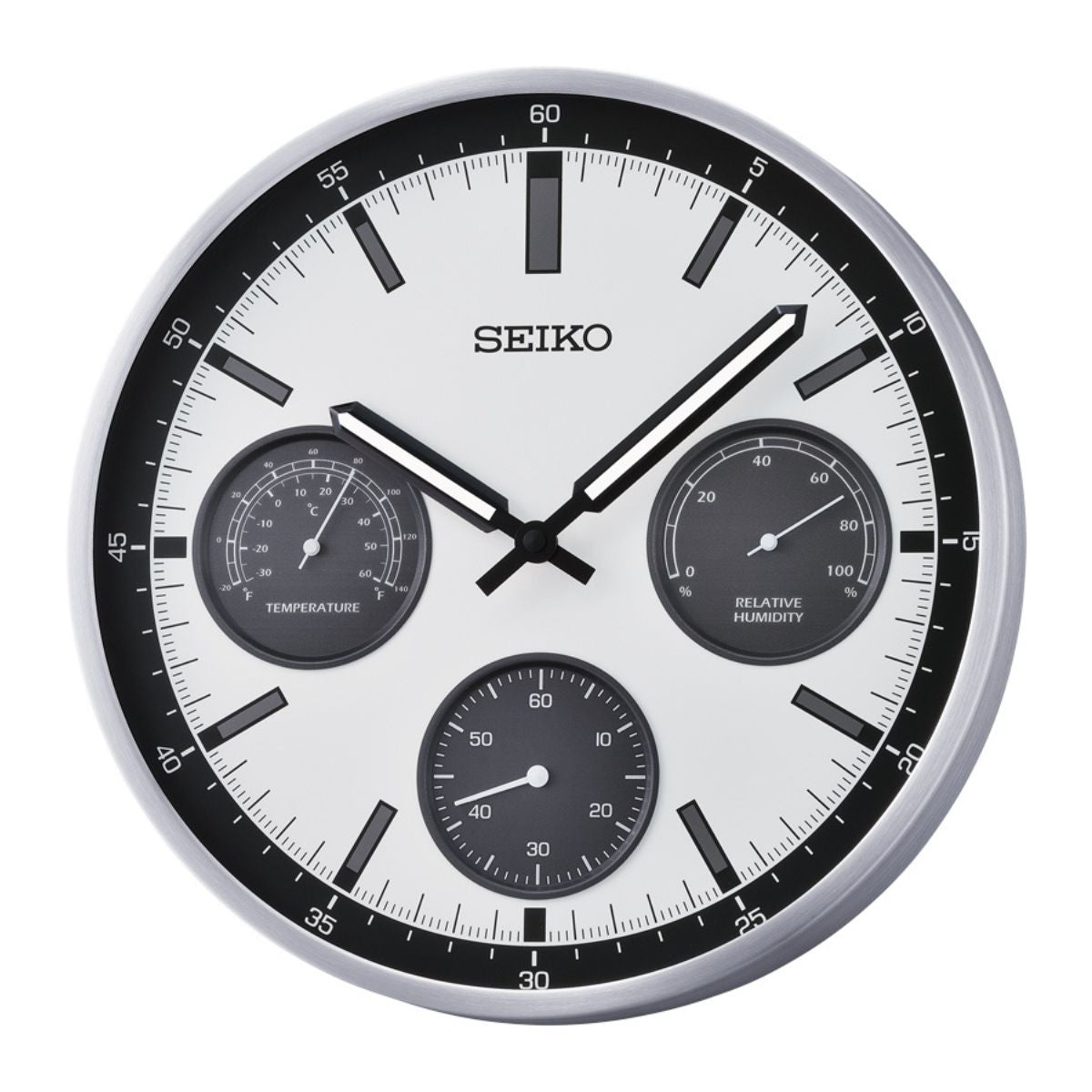Seiko QXA823-S Thermometer Hygrometer Wall Clock | Wrights Jewellers NZ