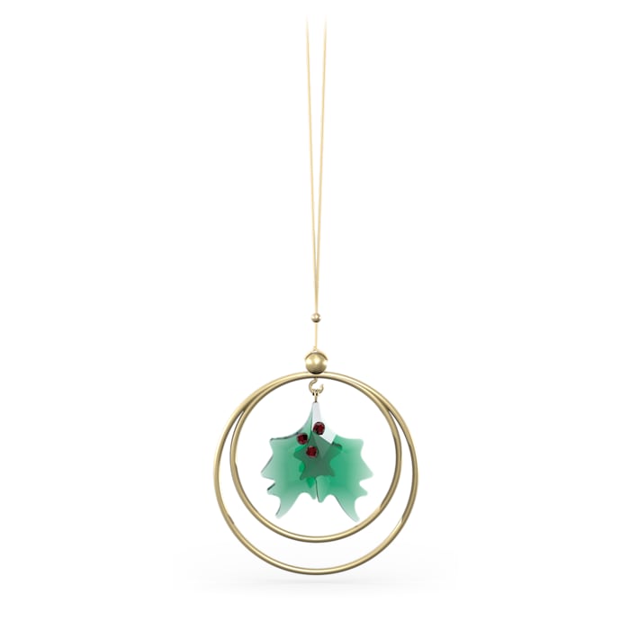 Swarovski crystal hanging holly leaves ornament