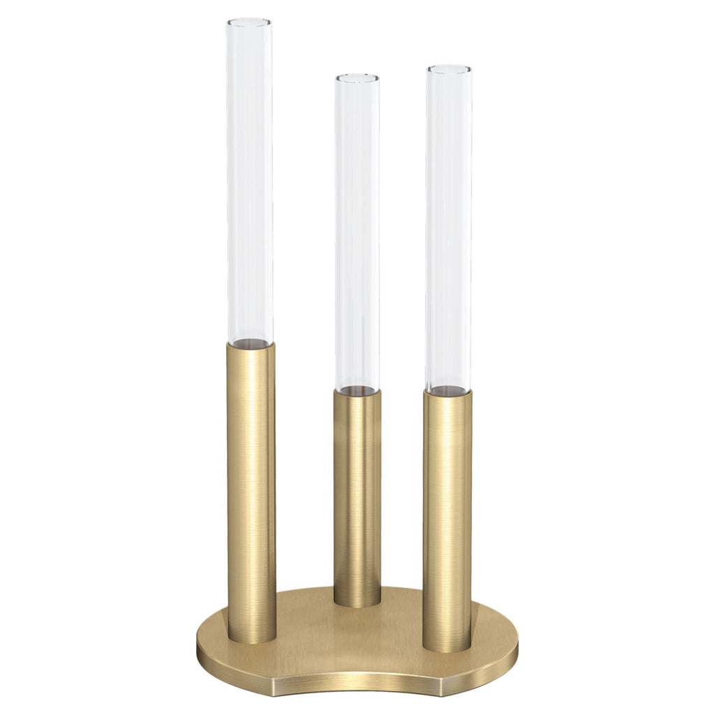 Swarovski crystal and brass flower vase