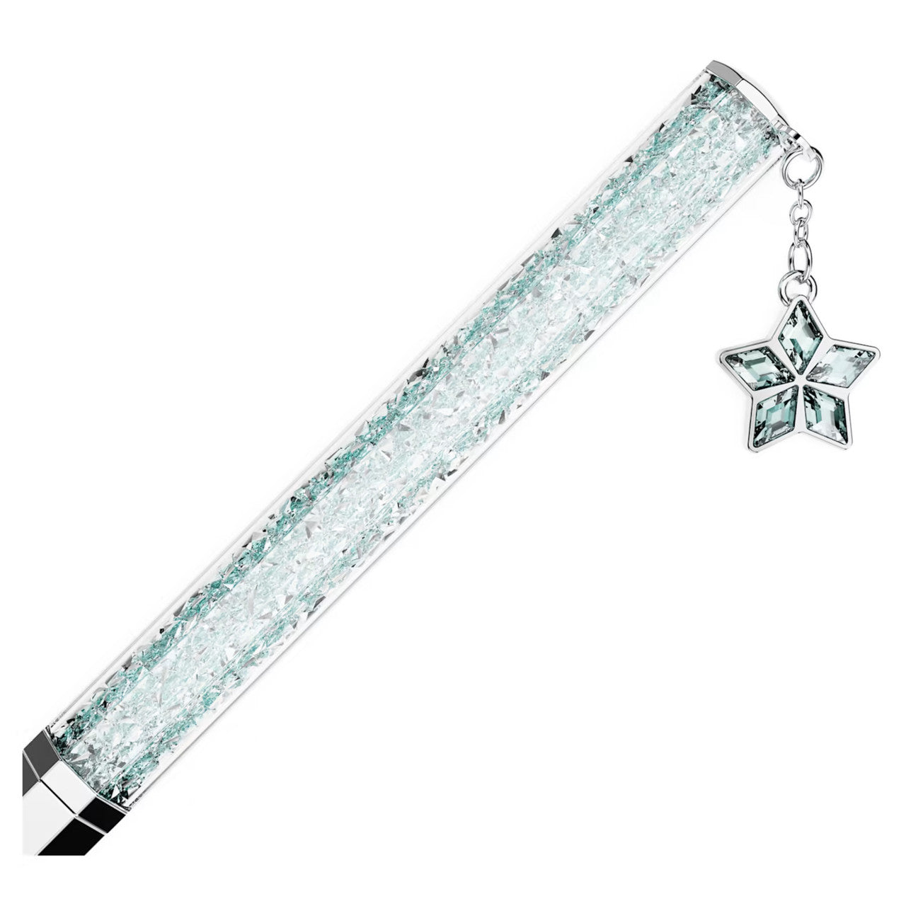 Swarovski crystal pen with a snowflake charm dangling from it