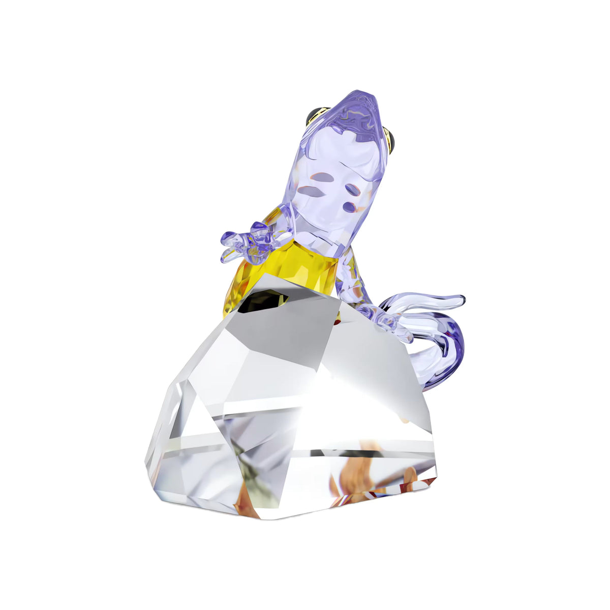 Swarovski Idyllia Gecko crystal figurine in yellow, orange and lavender tones