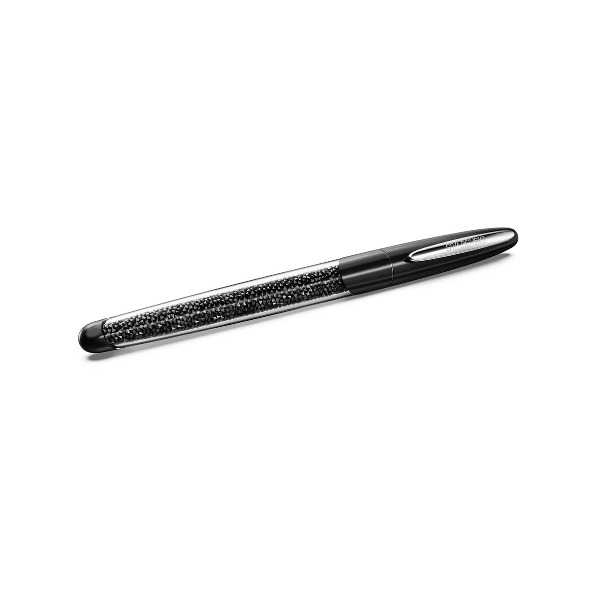 Swarovski Crystalline rollerball pen in black with silver tone clip