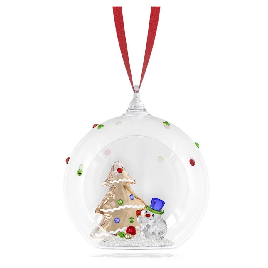 Swarovski Holiday Cheers Tree and Snowman Ball Ornament - Wrights Jewellers