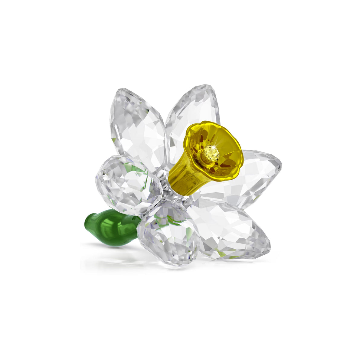 Swarovski Florere Daffodil crystal decoration with green lacquered metal stem