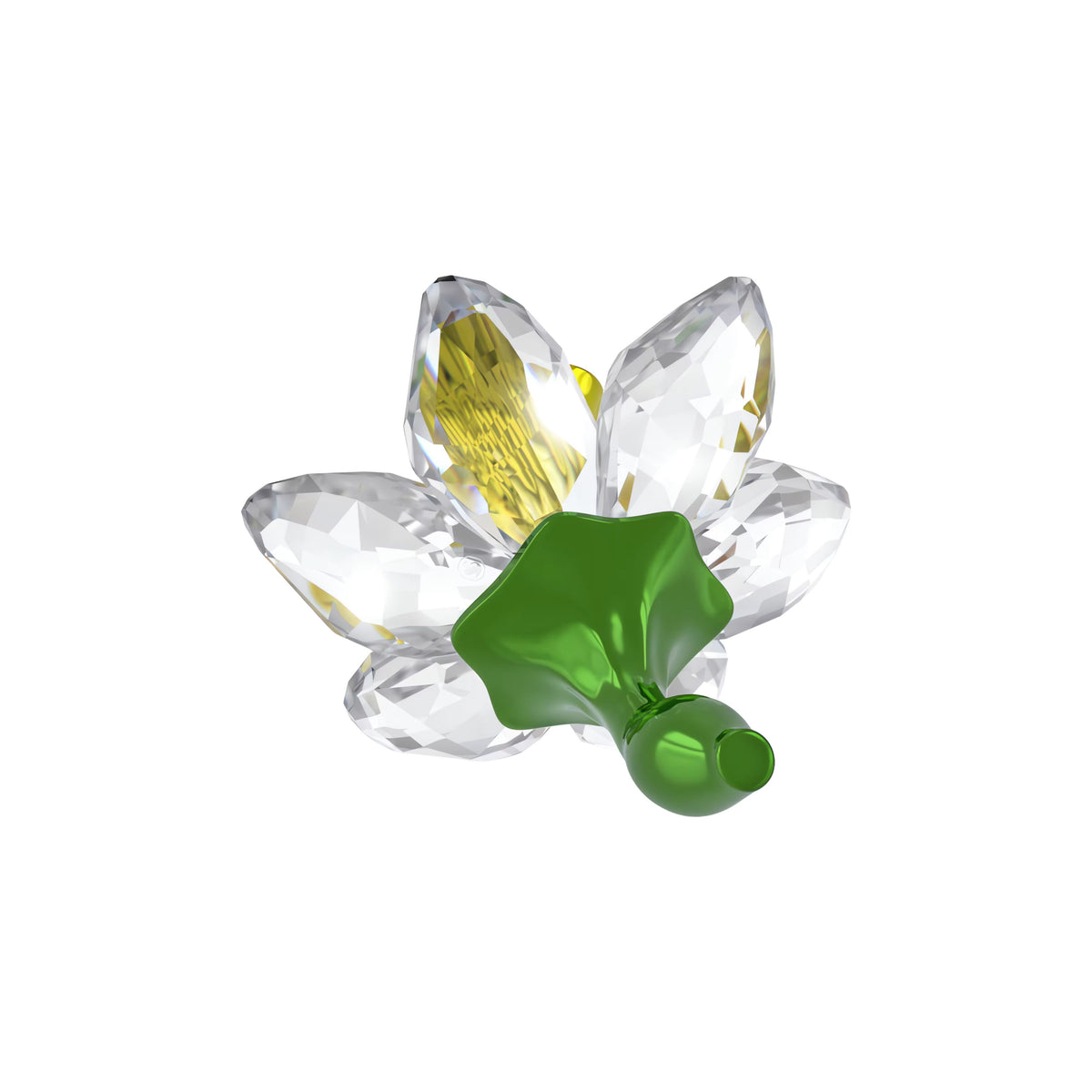 Swarovski Florere Daffodil crystal decoration with green lacquered metal stem