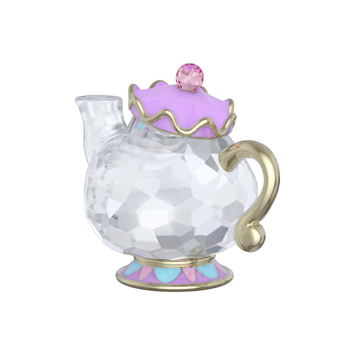 Swarovski Beauty and the Beast Mrs Potts crystal figurine with champagne gold-tone finish