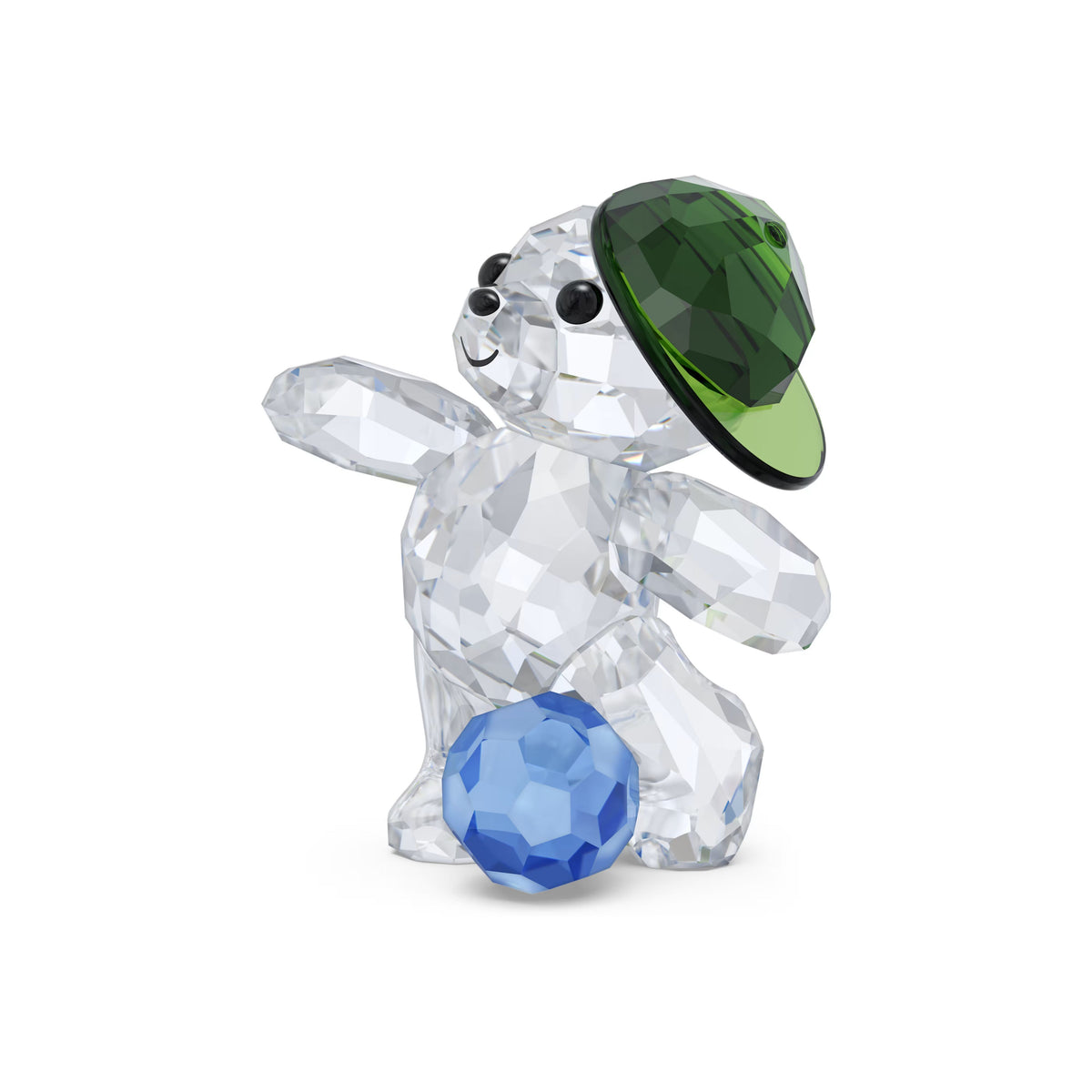 Swarovski Kris Bear Goal Scorer crystal figurine with football and green cap