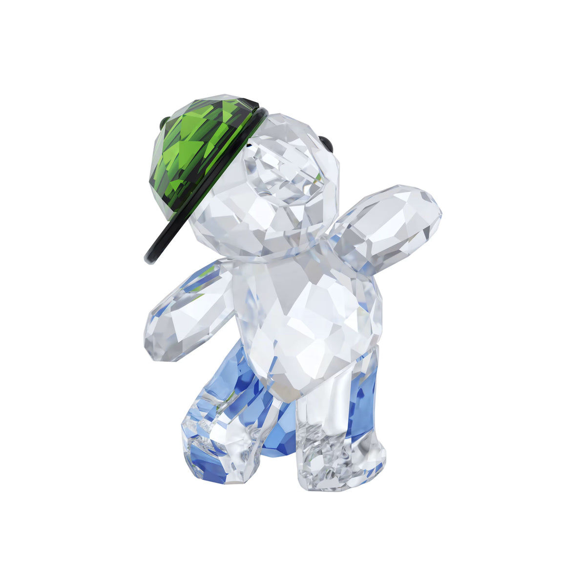 Swarovski Kris Bear Goal Scorer crystal figurine with football and green cap