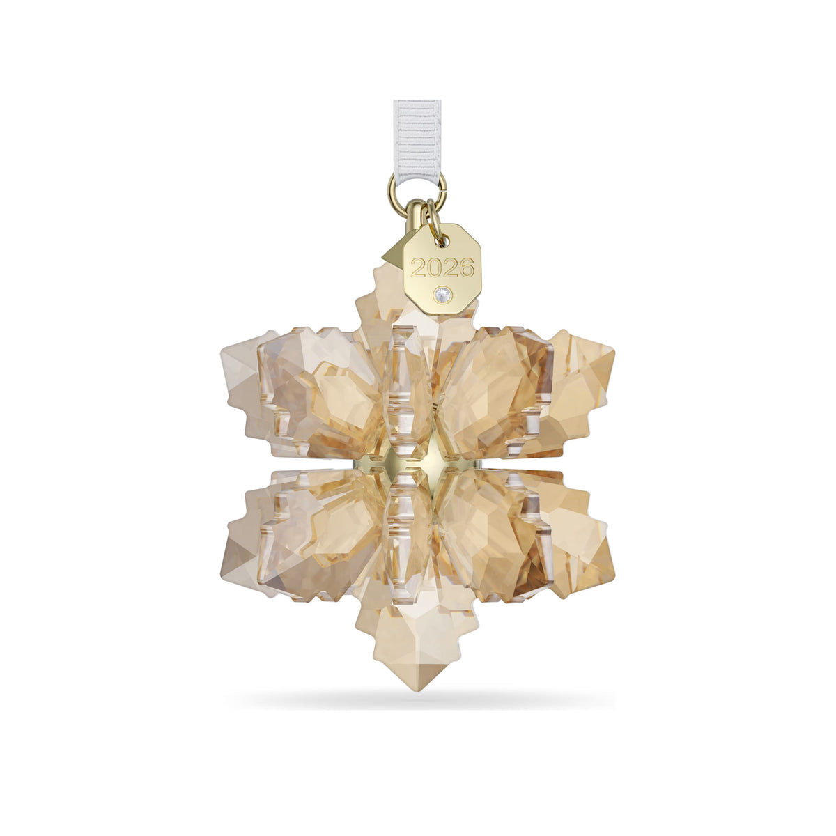 Swarovski Annual Edition 2026 Festive 3D snowflake ornament in Golden Shadow crystal