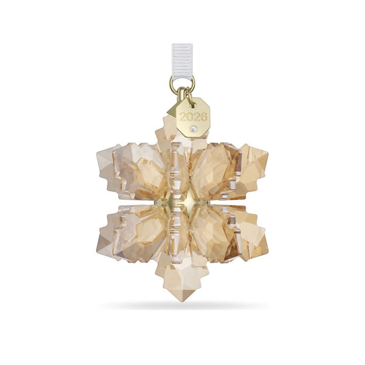Swarovski Annual Edition 2026 Festive 3D snowflake ornament in Golden Shadow crystal