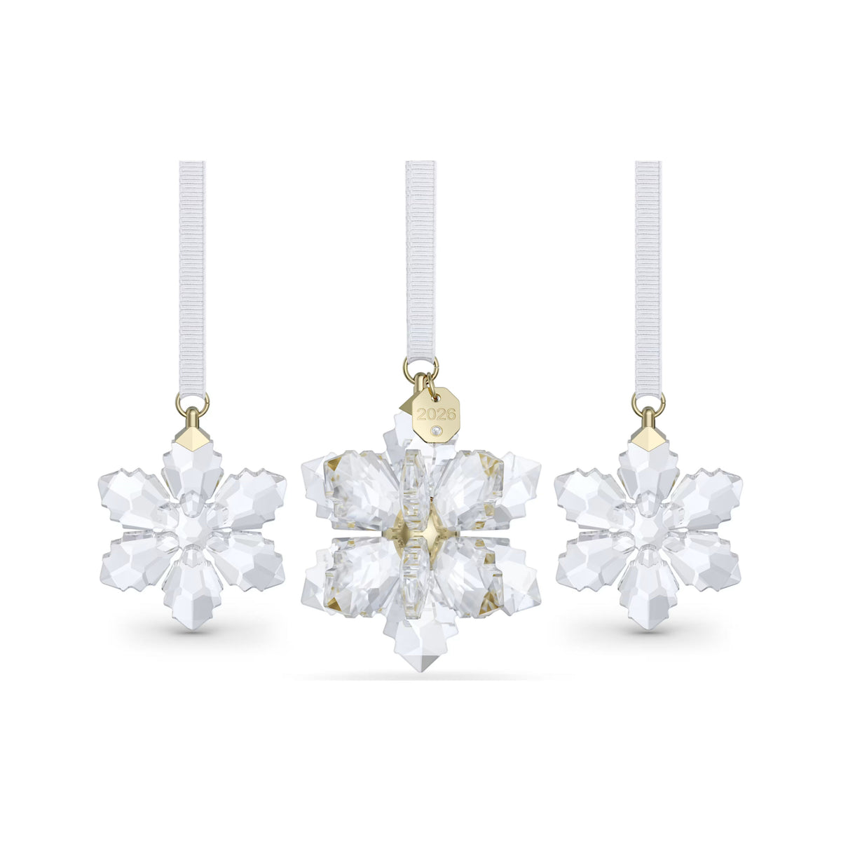 Swarovski Annual Edition 2026 clear crystal 3D snowflake ornament set
