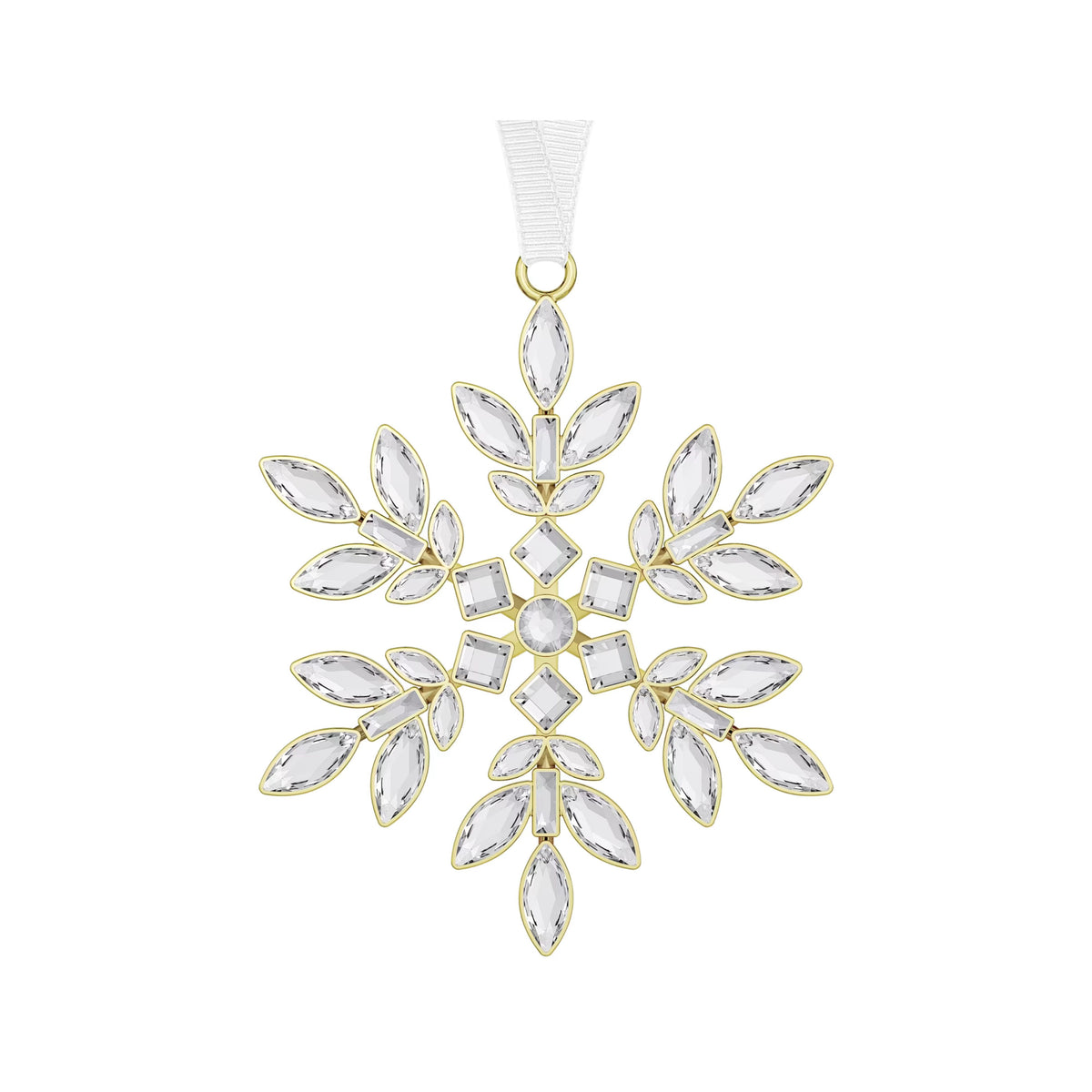 Swarovski Gema Holiday snowflake ornament with champagne gold-tone setting