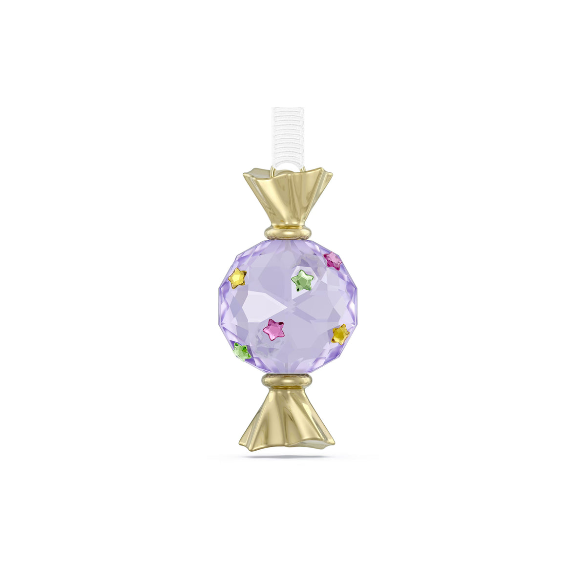 Swarovski Holiday Cheers Dulcis violet crystal candy ornament with multicoloured stars