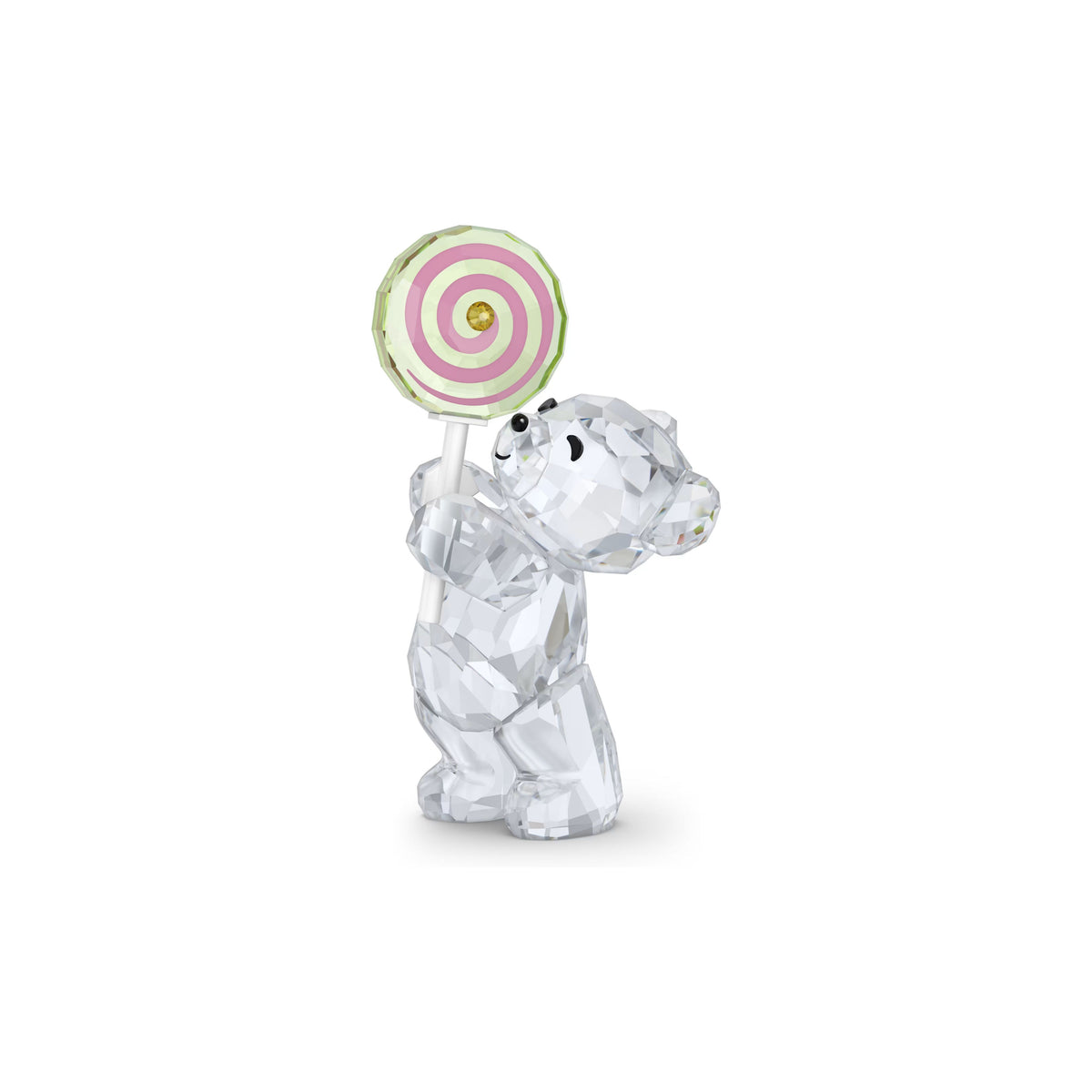 Swarovski Kris Bear crystal figurine holding a multicoloured lollipop