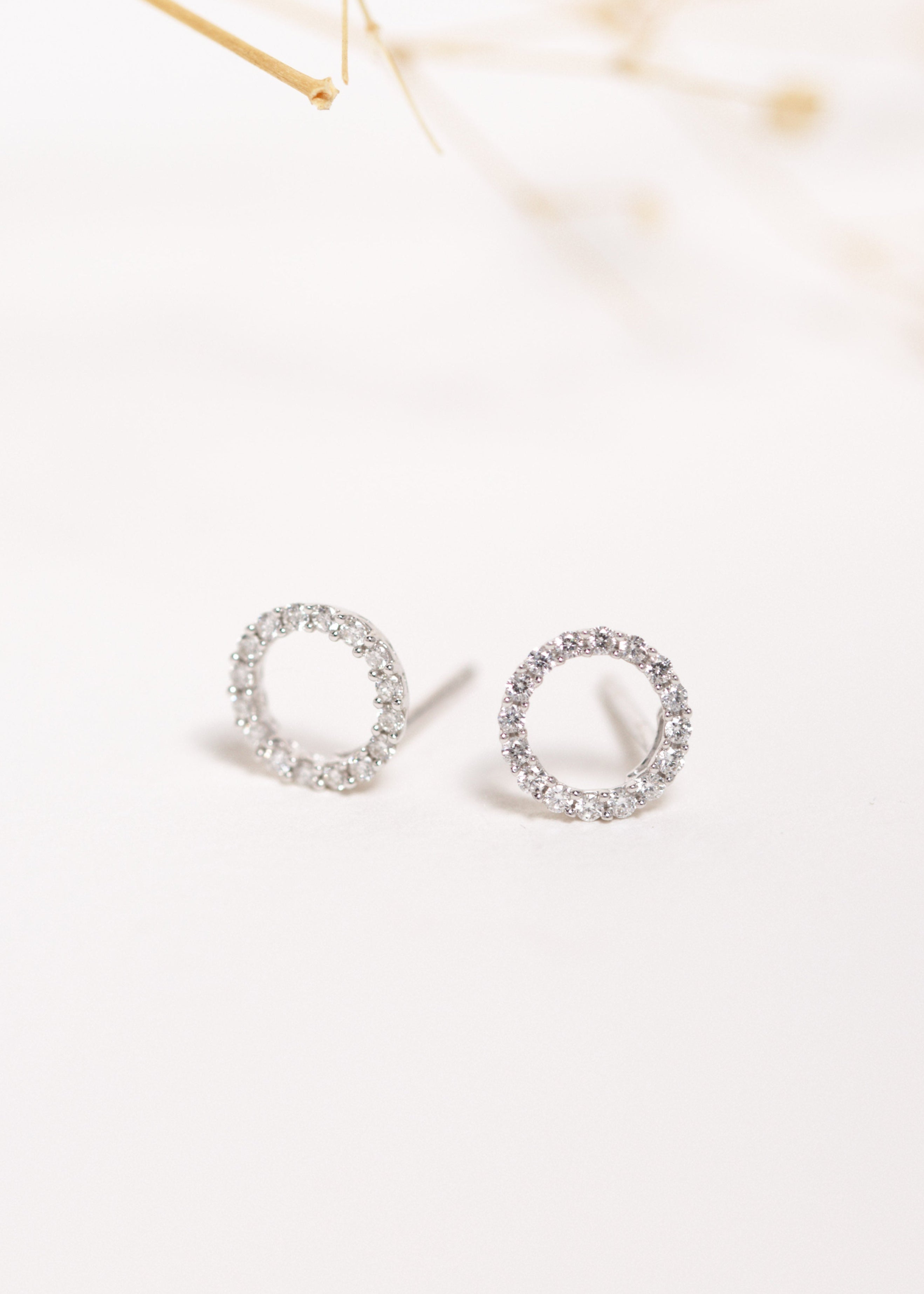  9ct white gold Eclipse Diamond Stud Earrings 
