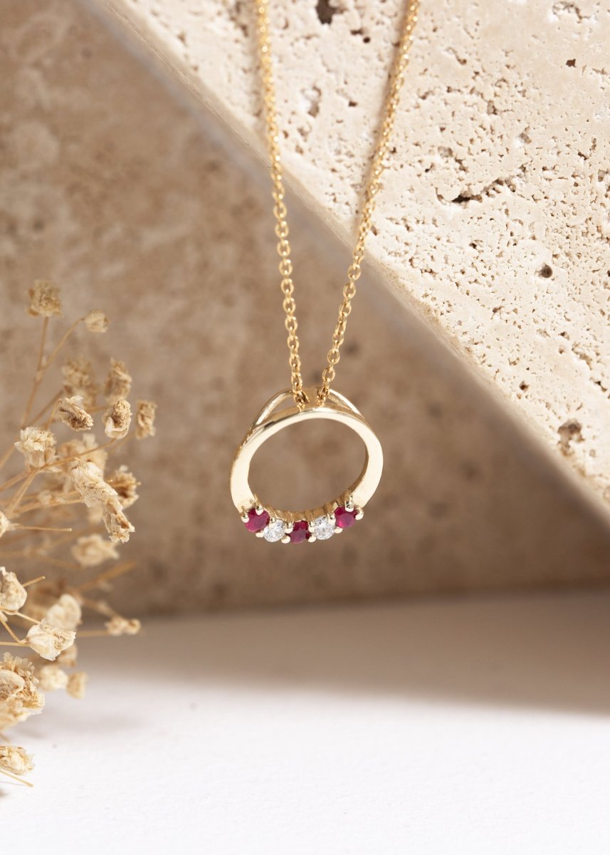 Ayla Ruby & Diamond Pendant - Wrights Jewellers
