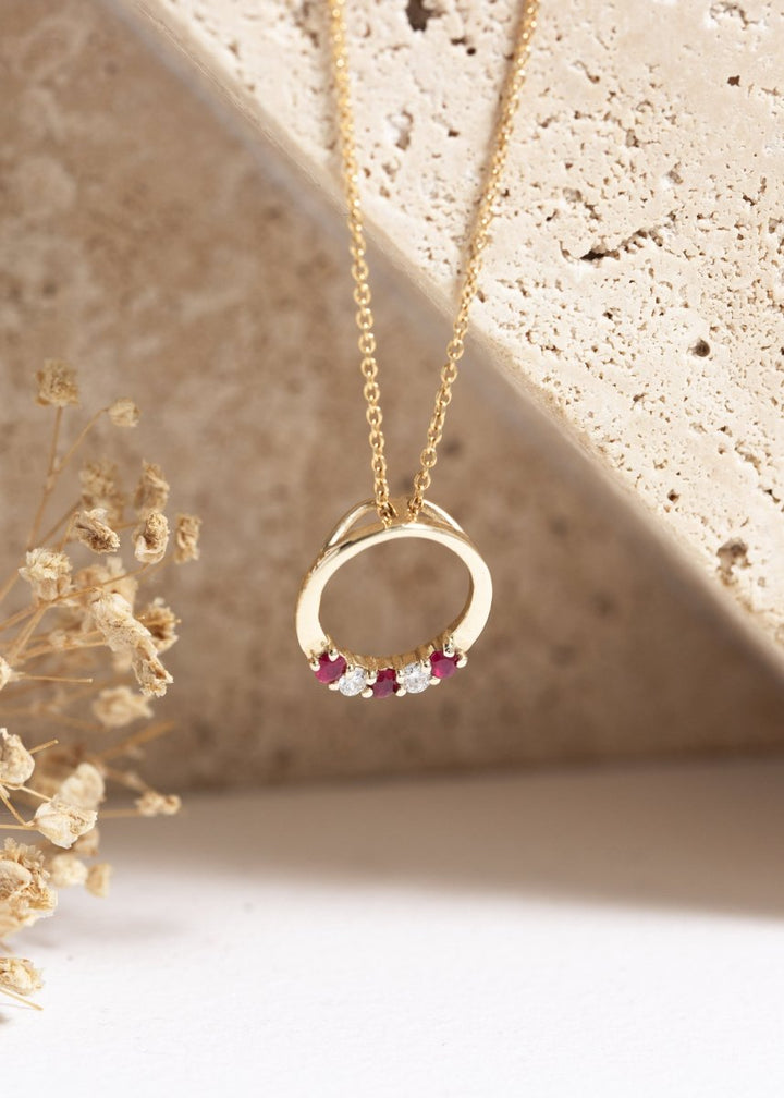 Ayla Ruby & Diamond Pendant - Wrights Jewellers