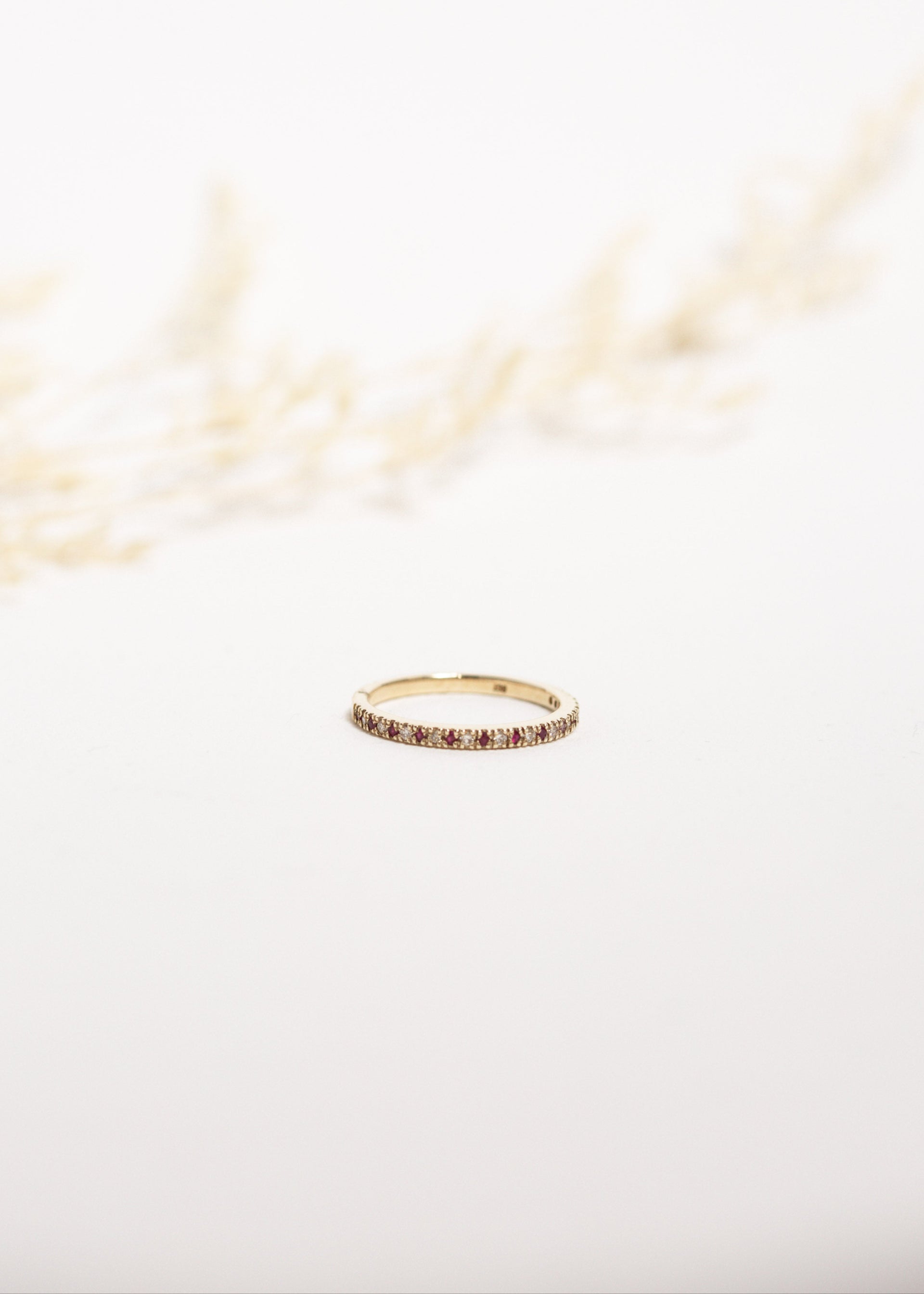 Ruby & Diamond Band Yellow Gold