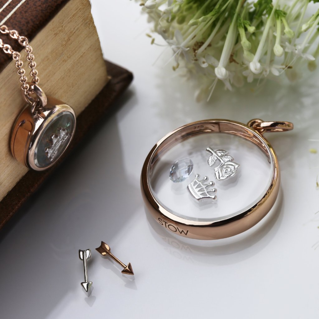Rose Gold Locket filled with charms