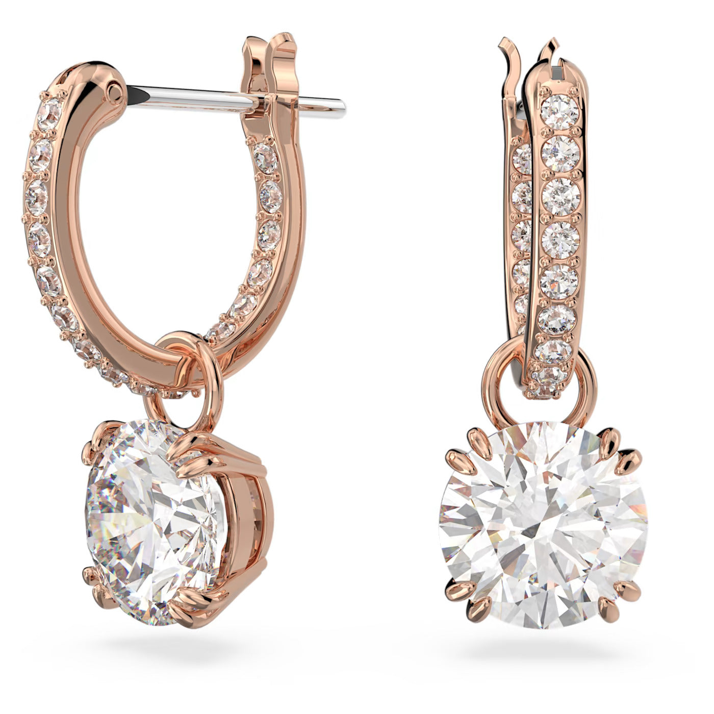Swarovski rose gold drop earrings