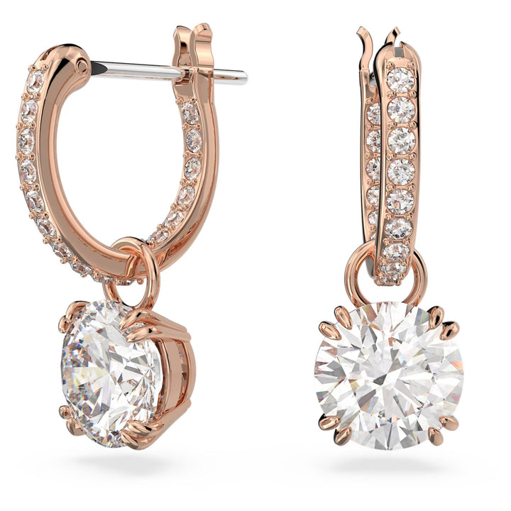 Swarovski rose gold drop earrings