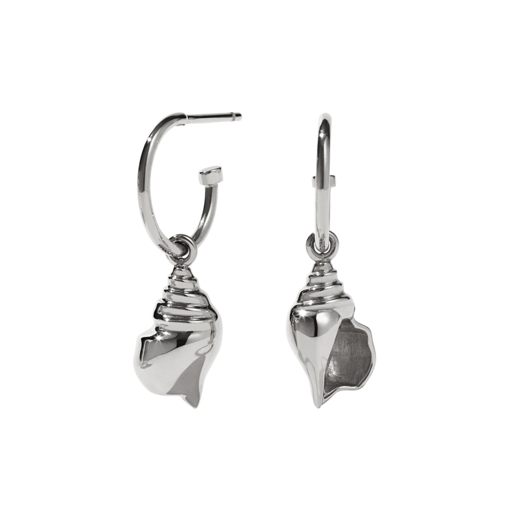Meadowlark Signature Hoop Earrings with seashells